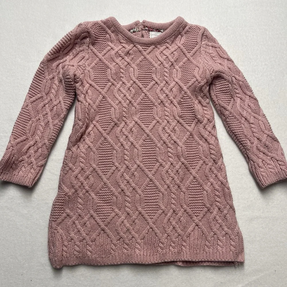 ADRIENNE‎ VITTADINI BABY GIRLS PINK SWEATER DRESS SIZE 24M EXCELLENT COND